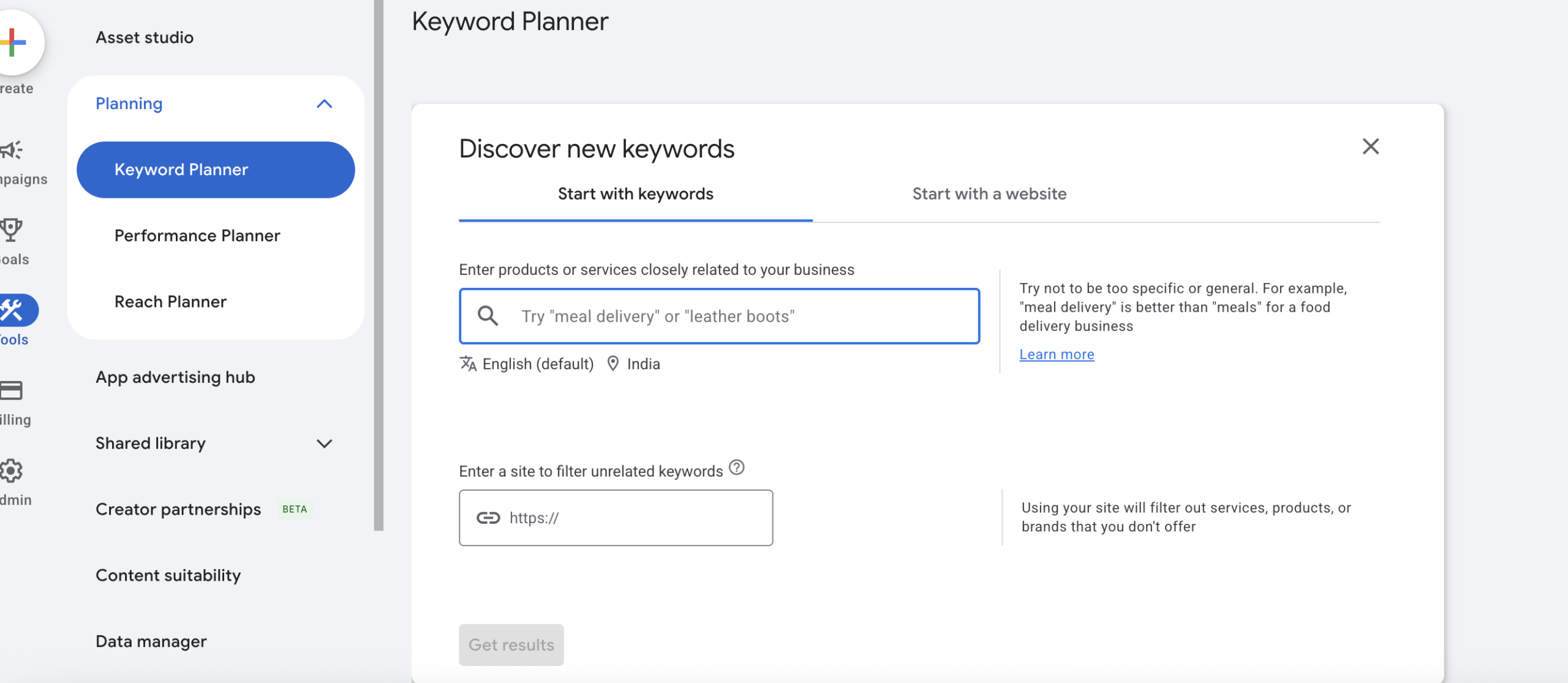 Google Keyword Planner