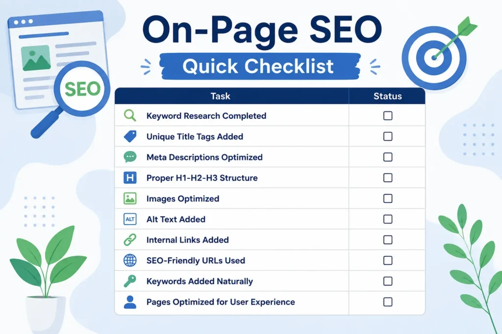 On-Page SEO Quick Checklist